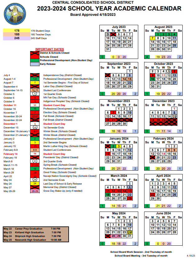 Small CCSD Academic Calendar Image