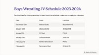 Boys JV Wrestling Schedule
