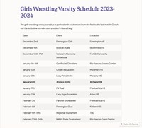 Girls Varsity Wrestling Schedule
