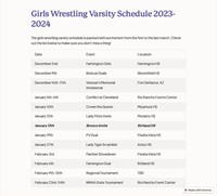 Girls Varsity Wrestling Schedule